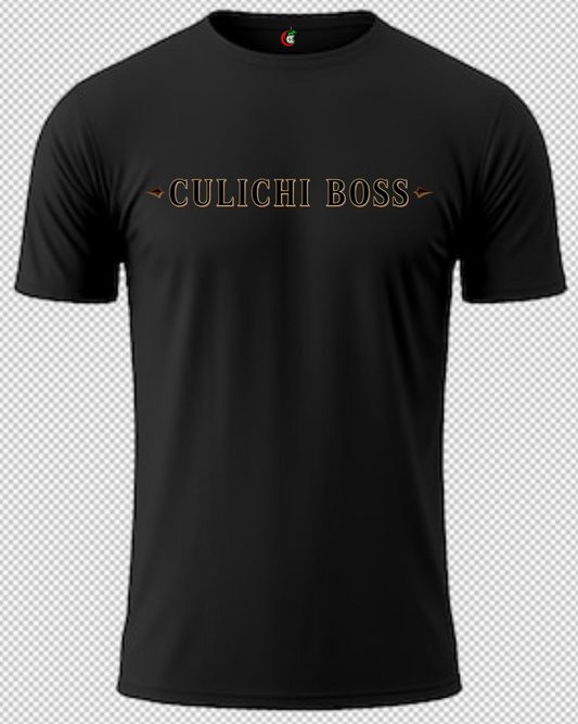CULICHI BOSS Playera Logo Serpiente — Negro