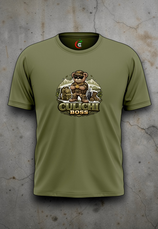 Military Bear Graphic Tee | Military Green | CULICHI BOSS