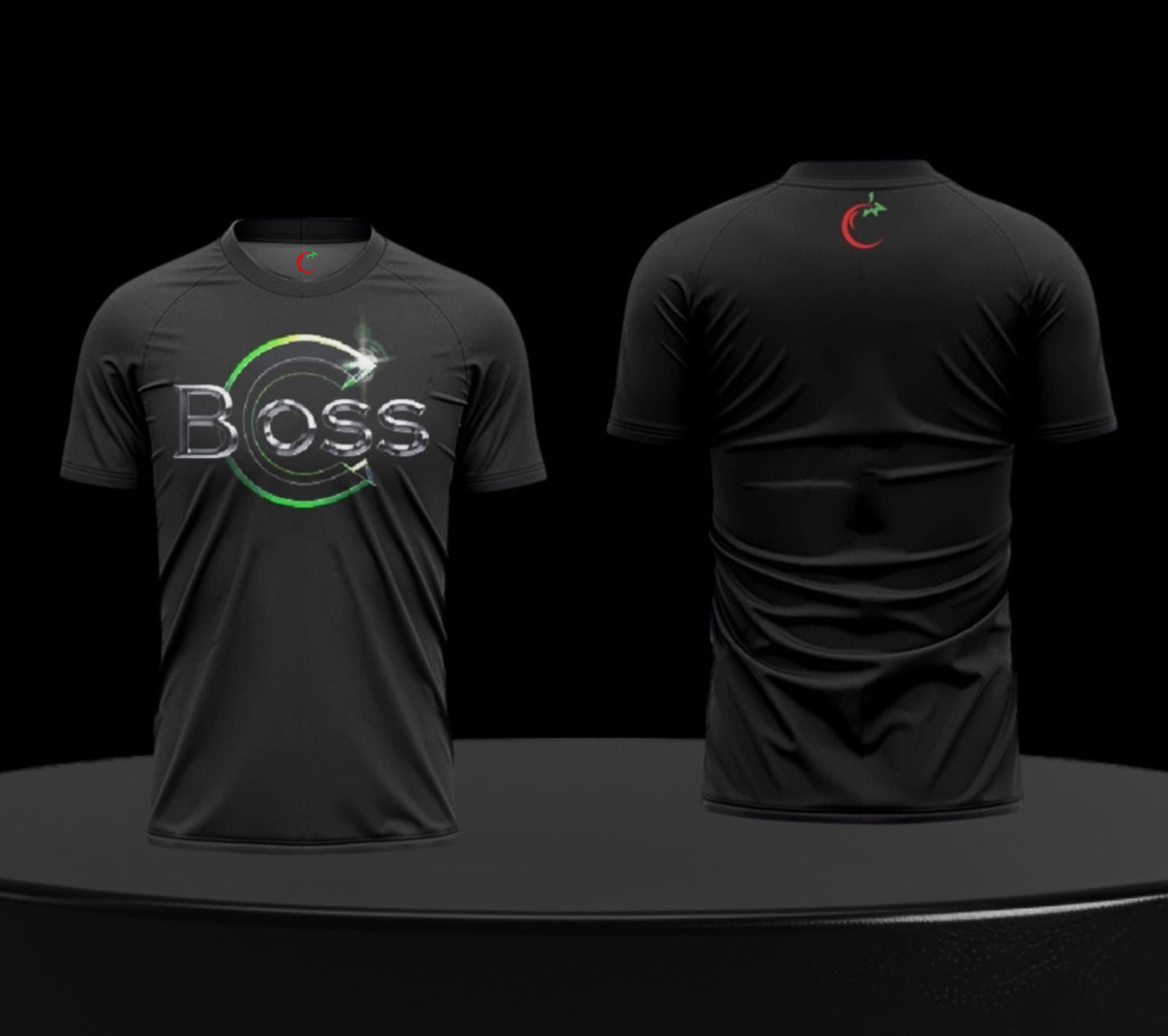 T-Shirt With Green Outline