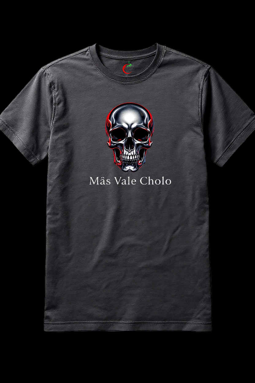 Skull Más Vale Cholo,Charcoal Grey